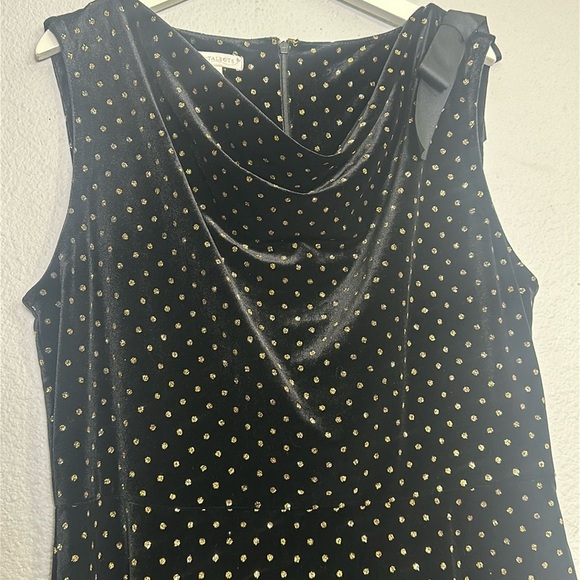 Talbots RSVP Women’s Size XLarge Black Gold Velvet Sleeveless Formal Cocktail - Picture 2 of 13